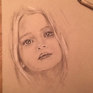 Custom Commissioned Charcoal Portrait w/ artist certificate of authenticity